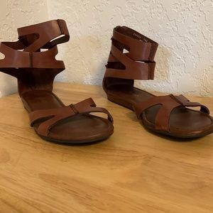 Cole Haan brown sandals 7.5 with ankle detail Very good pre owned condition